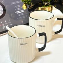 简约日式高颜值陶瓷马克杯300ml至400ml办公室居家情侣喝水茶杯
