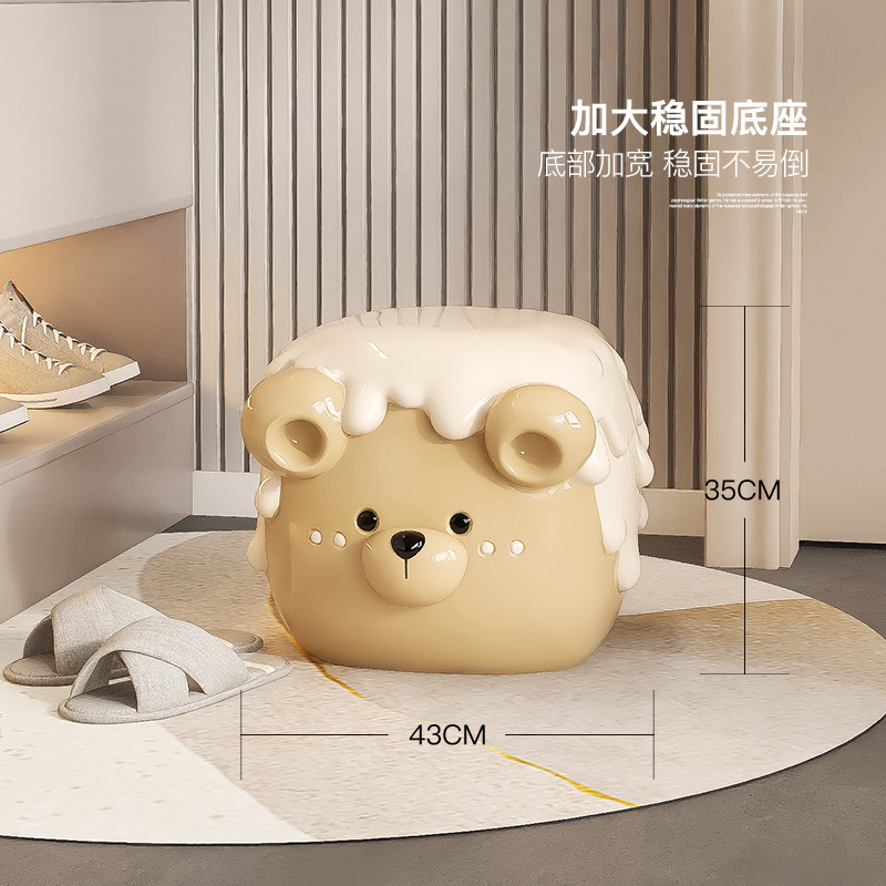 크림 바람 가정용 곰 신발 의자 문 가구 귀여운 창조적 인 앉아 부두 거실 동물 앉아 의자 소파 사이드