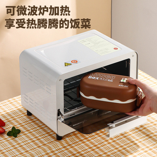 Cross-border microwave oven heated lunch box for work, double-layered student lunch box, Japanese lunch box set manufacturer wholesale