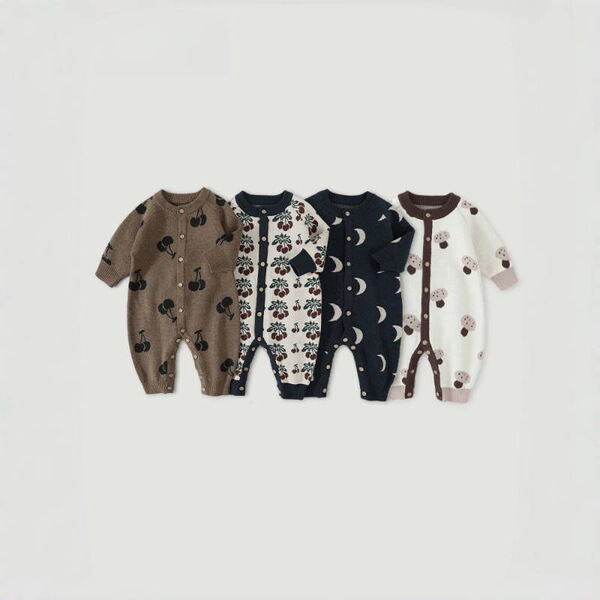 Children's autumn knitted bodysuit to go out for men and women…
