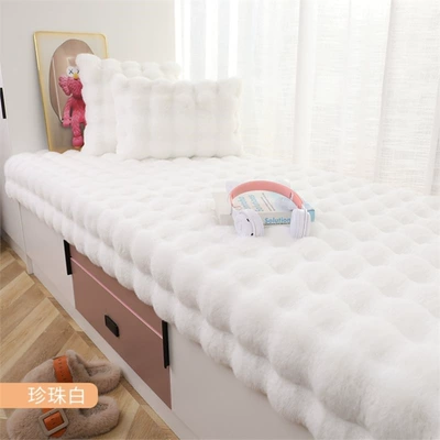 New Chinese Style Red Large Oversized Chair Cushion Imitation Cashmere Door Mat Living Room Decoration High-End Blue Opening Foot Carpet (Car Carpet) - white-bubble-velvet-1550g-plush-width-60cmx-length-160cm-anti-slip-and-thickened