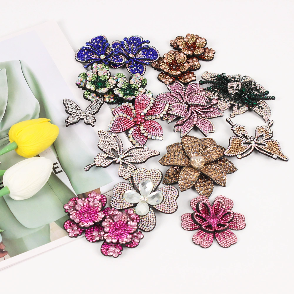 Three dimensional decorations, hair accessory, flowered, diamond encrusted, DIY