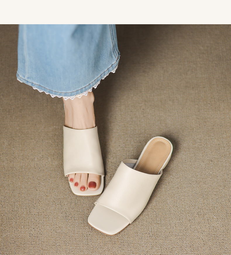 Sandal hở mũi nữ gót thấp quai ngang đế bằng 2,5 cm — Hạnh sắc (cao 2,5 cm) chi tiết 32