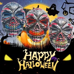 国境を越えたハロウィーン頭蓋LED発光マスク冷光灯恐怖鬼頭マスク鬼節雰囲気道具pp