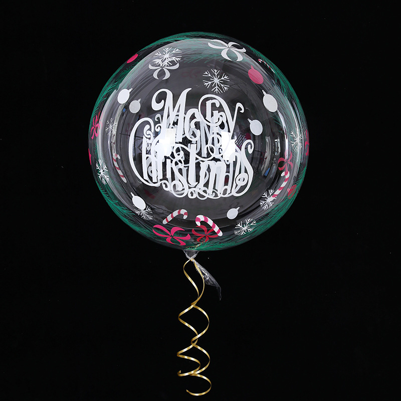 Globo transparente navideño, Santa/ muñeco de nieve