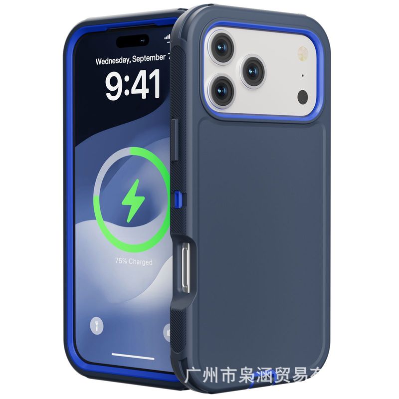 iPhone17ProMax 3-in-1 ロボット携帯電話ケース Apple 保護カバー 3-in-1 携帯電話ケースに適した国境を越えた|undefined