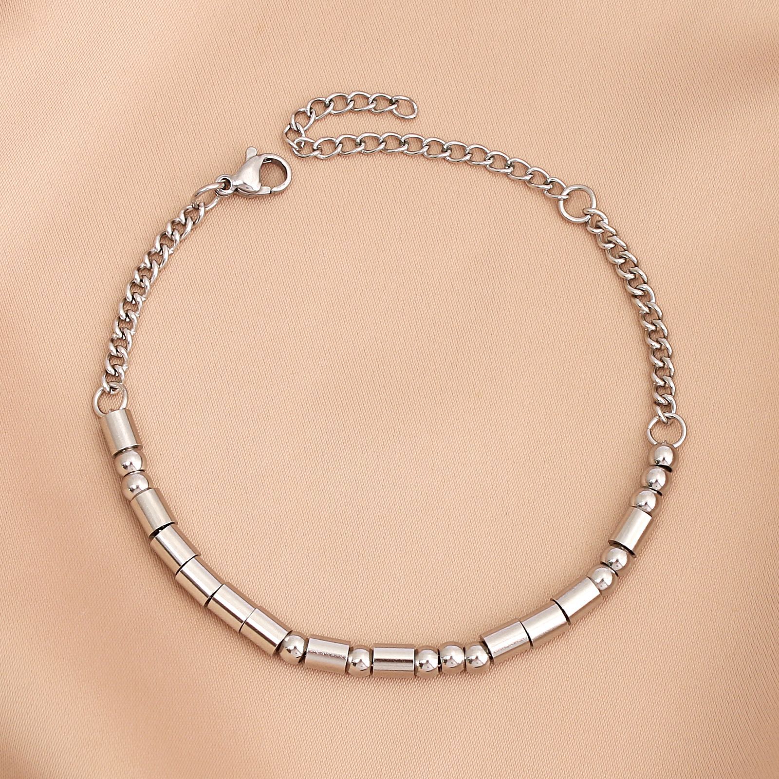 Beaded Design Simple Style Classic Style Geometric 304 Stainless Steel 18K Gold Plated Bracelets In Bulk