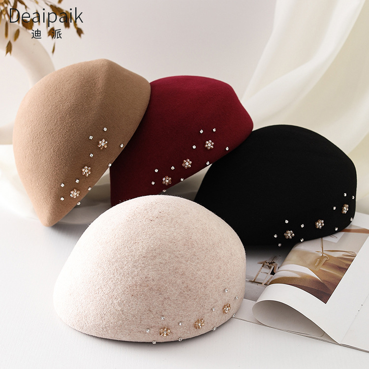 Uldbaret til kvinder vintage efterår vinter kunstnerhue_voghion.com