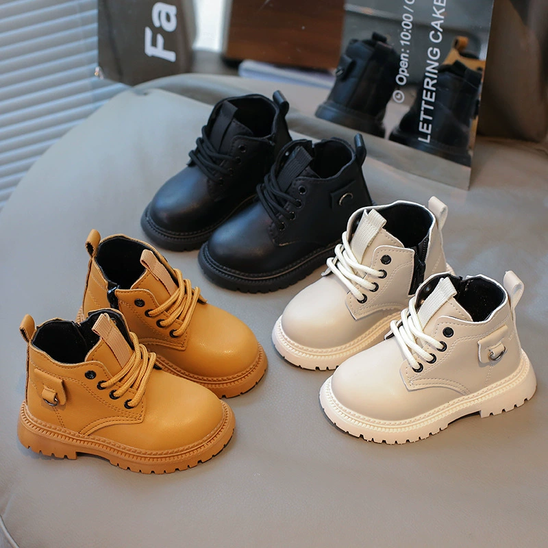 Детские ботинки Martin 2024 осенние и зимние новые ботинки для мальчиков в британском стиле ботинки для девочек внешняя торговля кожаные ботинки для оптовой торговли
