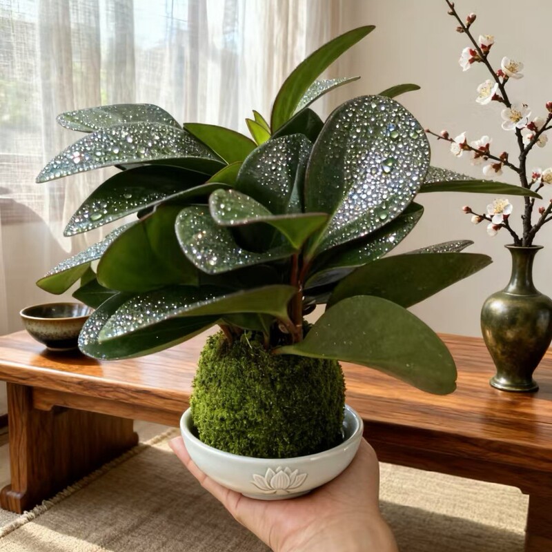 Money Tree Bonsai for Attracting Wealth, Feng Shui Green Plant, a Must-Have for Living Room and Office