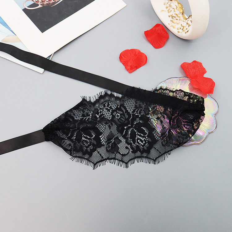 Antifaz de encaje hueco estilo Amazon, máscara de ojos sexy de seda estilo abstinencia, accesorios de lencería DIY TK