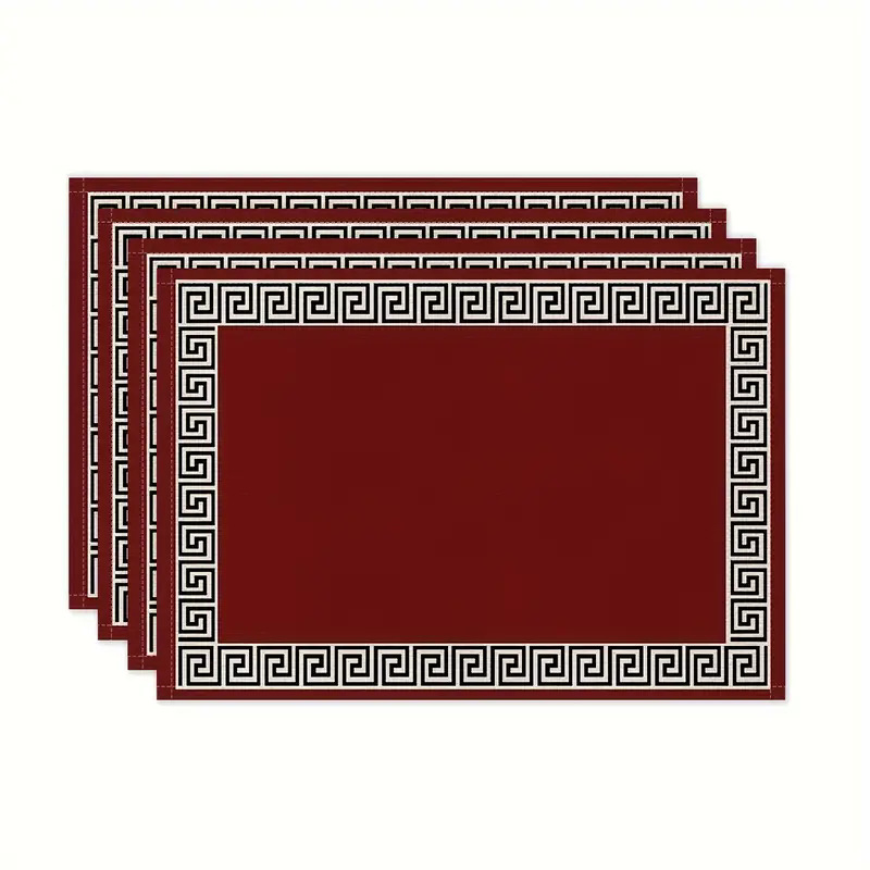 Transfronterizos lino almohadilla de mesa Aliexpress TEMU Amazon almohadilla de mesa cuadrada búfalo rojo almohadilla de Navidad Día de la Independencia