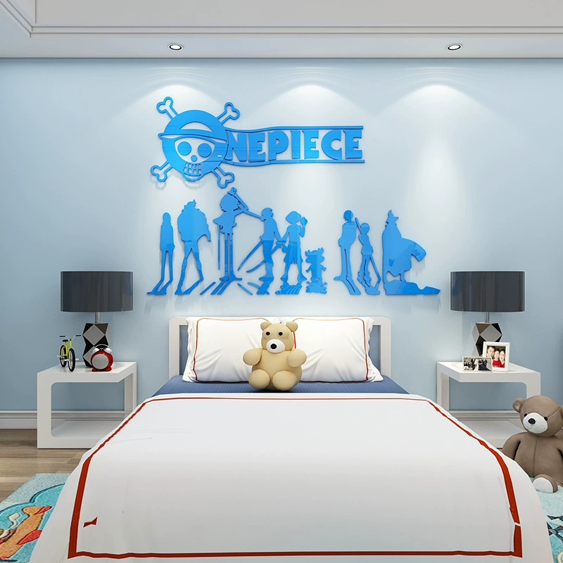 Three dimensional poster on wall, stickers for bedroom, sticker, in 3d format