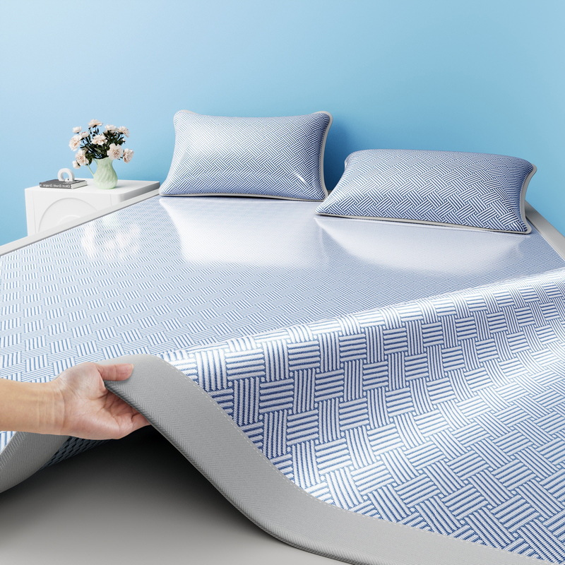 母婴级A类抗菌冰丝凉席可机洗裸睡空调席学生折叠床笠夏天软席子