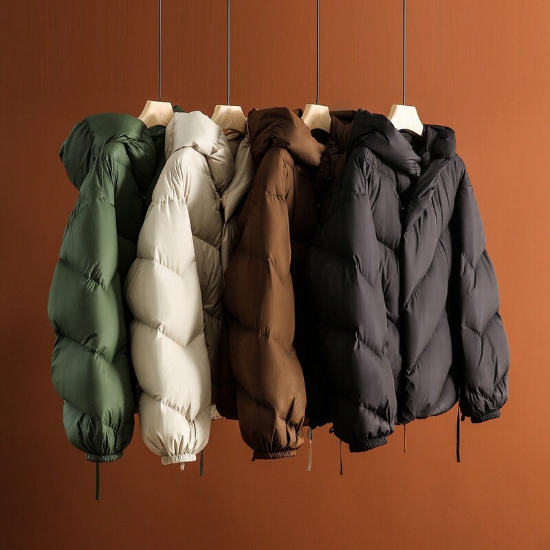 Cross-Border Autumn and Winter New Short White Duck down Jacket for Women, Soft and Thick Hooded Puffer Jacket for Petite Figures, Trendy