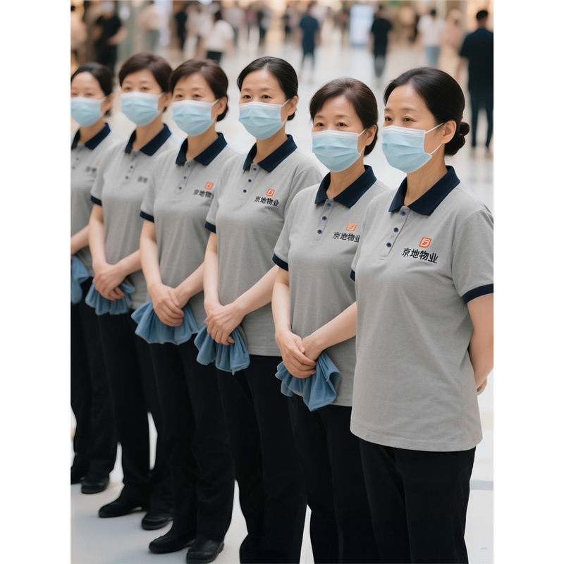 物业保洁工作服短袖印字夏季酒店前台商场家政阿姨保洁服印字logo