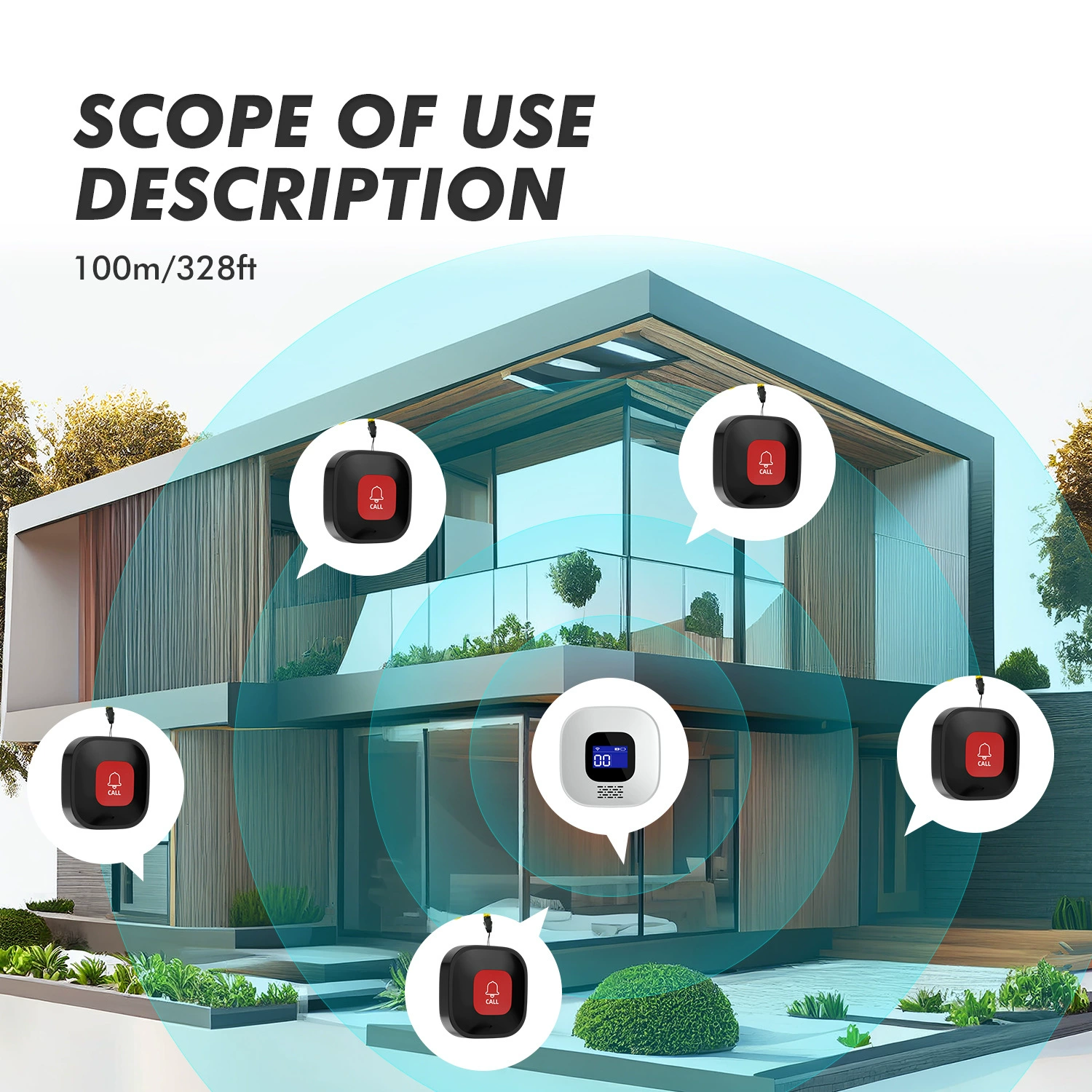 Tuya Wifi elderly caller sos emergency help button hospital nursing home emergency call one-click alarm
