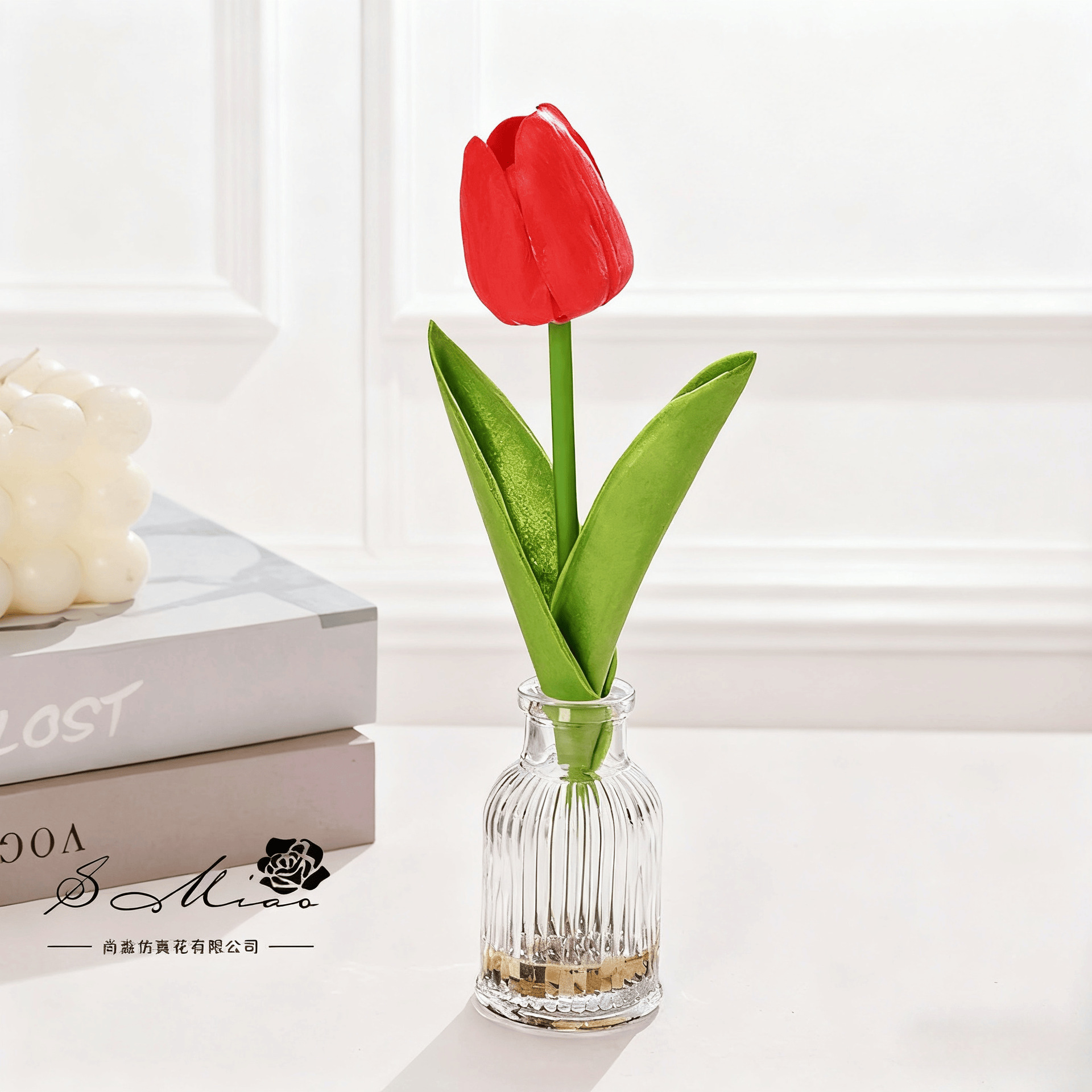 Flores falsas de vidrio de agua falsas tulipanas bonsai flor de moda decoración creativa plantación verde artificial simulación maceta image 1