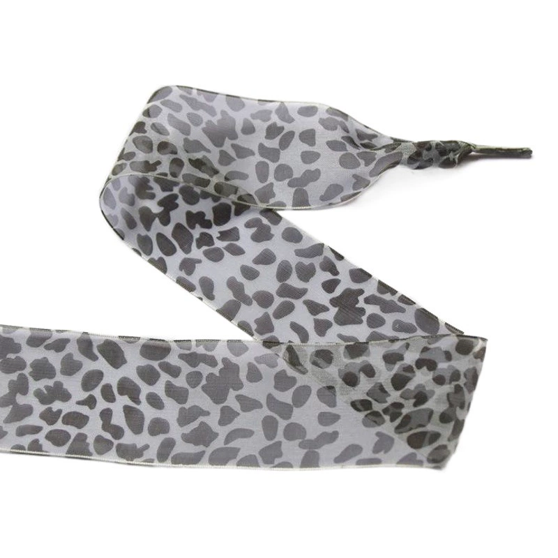 Марлевые ленты Прекрасные шнурки 4 см Расширенные шнурки Желтые розовые шнурки с леопардовым узором Шелковые марлевые кружевные шнурки 110 см