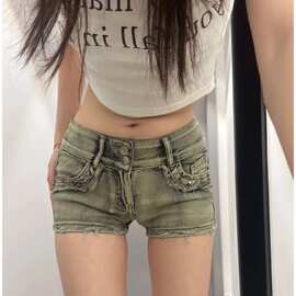 紧身牛仔短裤女2026夏季新款街头显瘦直筒裤磨破短裤热裤子