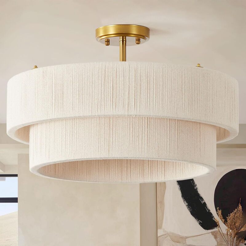 Cross-Border Exclusive Supply of White Bohemian Pendant Lights, Rattan Ceiling Lamps, Hand-Woven, Suitable for Dining Rooms and Living Rooms