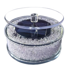 水晶玻璃太阳能旋转展示台圆柱形底座香薰汽车内饰品高端摆件批发