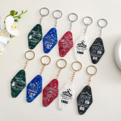 新商品創意クロスボーダーアクリル看板キーホルダーひし形ネームプレート標識看板ホテル番号札