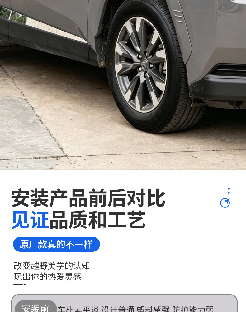 Suitable for 26 models of Toyota RAV4 wide-body wheel arches in original car color, car accessories and modification supplies