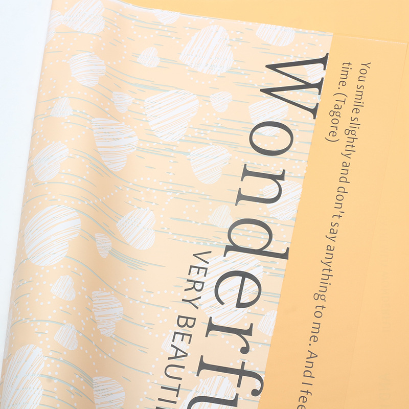 Huaxi en forma de corazón de azúcar comercio exterior transfronterizo papel de embalaje de flores pequeñas flores frescas regalo de papel de ramo de flores florista papel de embalaje de flores