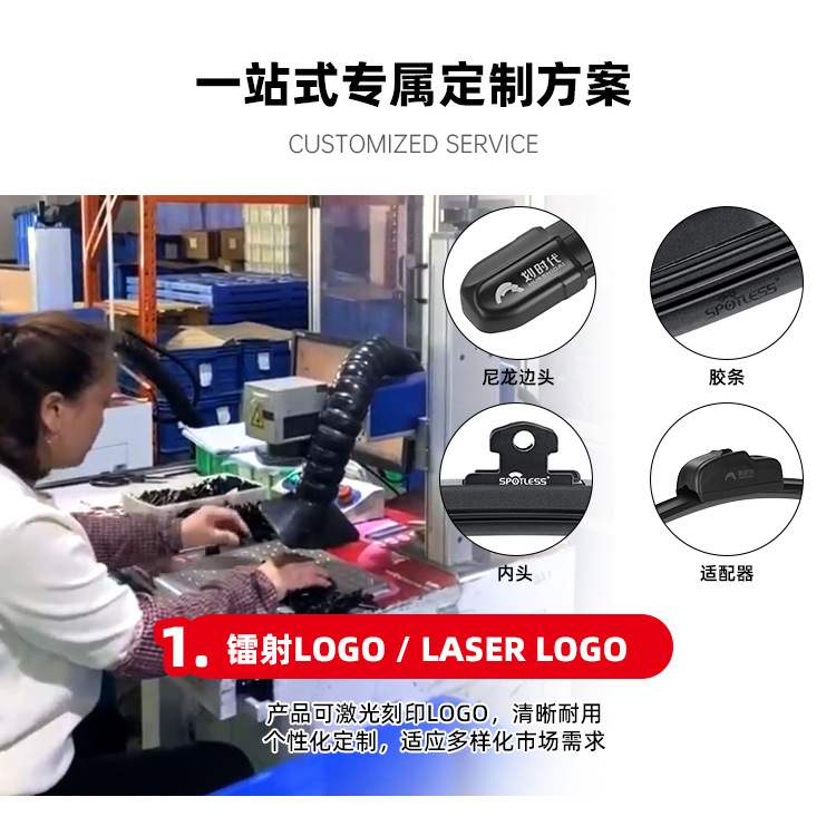 Manufacturer Wholesale Multifunctional Rear Wiper with Bone 16 Connectors Replaceable and Suitable for 99% of Car Models Rear Window Wipers