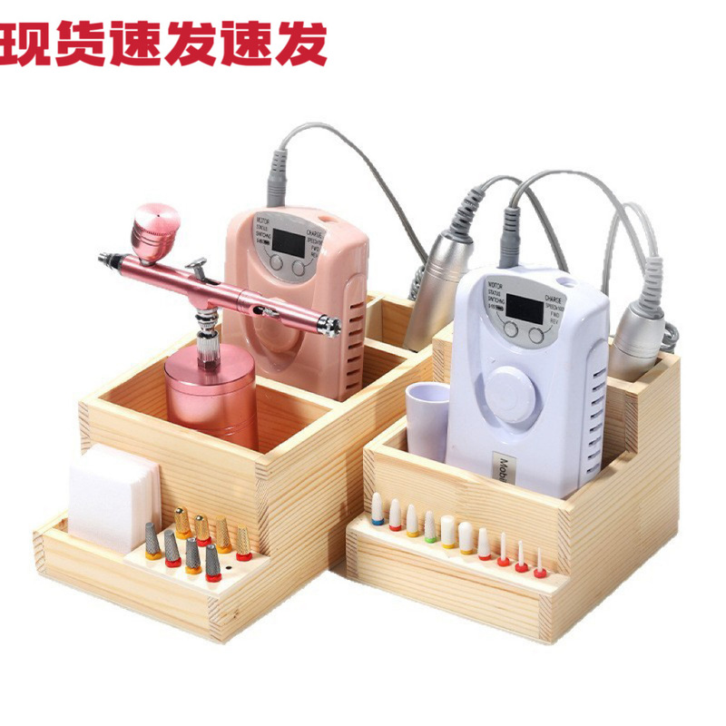 スポット無垢材ネイルポリッシャー収納ボックスツールセットペンホルダーコットンパッドダストブラシインターネットセレブデスクトップ専用ボックス|undefined