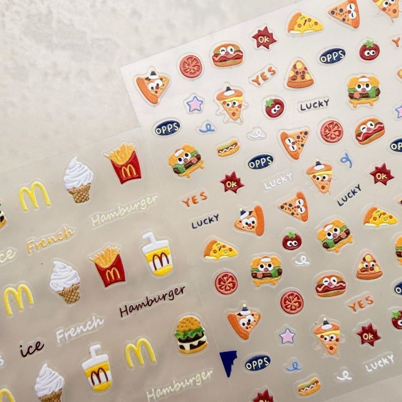 Dessert Food Burger Pizza 3D Relief Nail Art Stickers Kidsren's Water Cup Ccd Mobile Phone Case DIY Nail Stickers Dessert Food Burger Pizza 3D Relief Nail Art Stickers Kidsren's Water Cup Ccd Mobile Phone Case DIY Nail Stickers