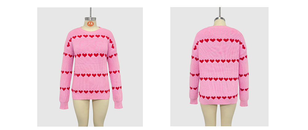 Daily Occasion Wholesale Women's Casual Streetwear Heart Shape Long Sleeve Sweaters & Cardigans