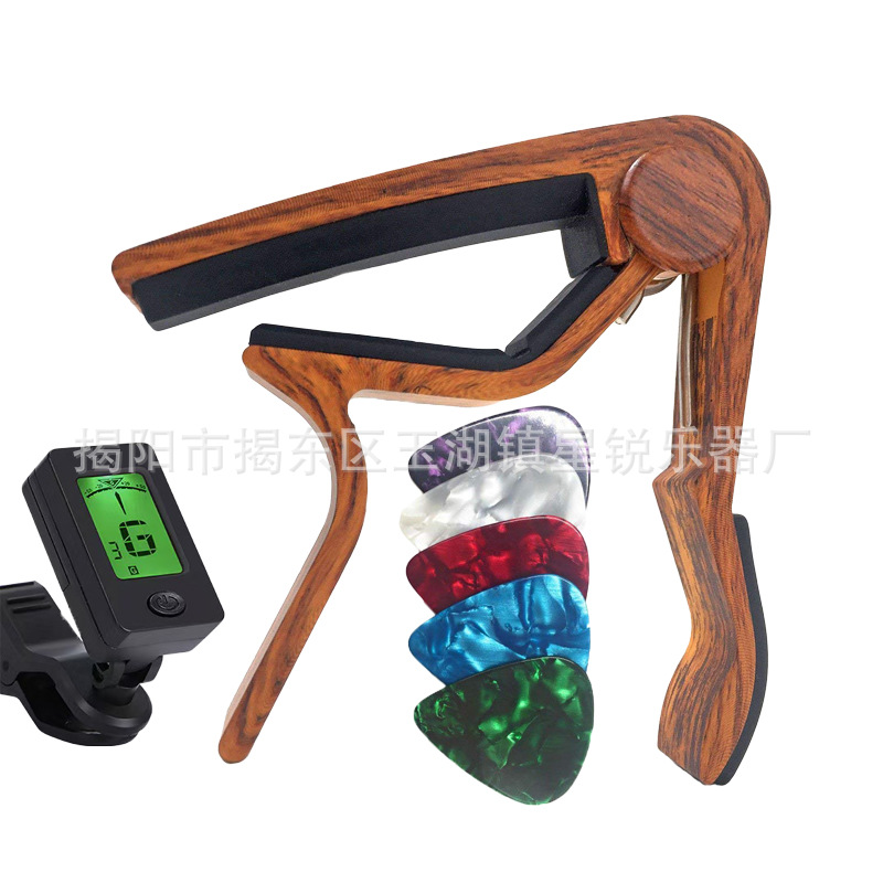 Amazon pop guitarra capo guitarra clip de tuner redwood para guitarra acústica eléctrica guitarra cabo image 5