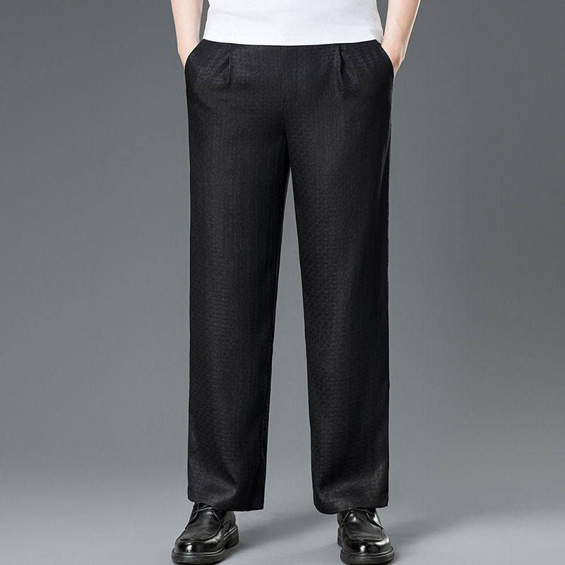 Quần culottes nữ ống rộng lụa tơ tằm cao cấp họa tiết vân rùa — Da đen 246009