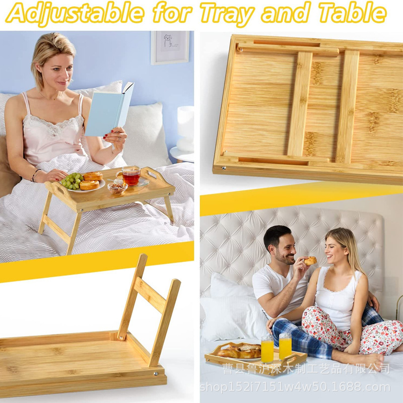 Bandeja de té plegable de bambú Hotel dormitorio plato de fruta merienda bandeja al aire libre plato de fruta de bambú