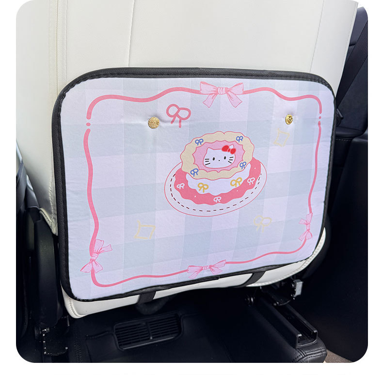 2024 Car Seat Cushion, Universal Seat Back for All Seasons, Cute Cartoon High-End Car Seat Back Anti-Kick Pad for All Seasons