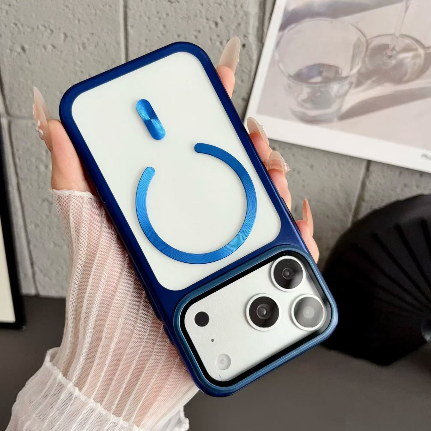 Funda Magnética con Soporte para iPhone 18 Pro de PC Anti-caídas