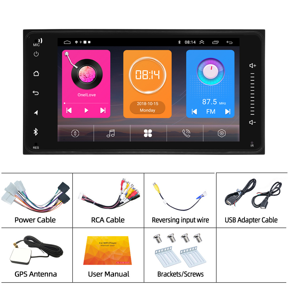 Navegación del DVD del coche 7-pulgadas conveniente para la navegación del aparato de reproducción de Android Bluetooth de la exhibición del control central del coche de Toyota Corolla