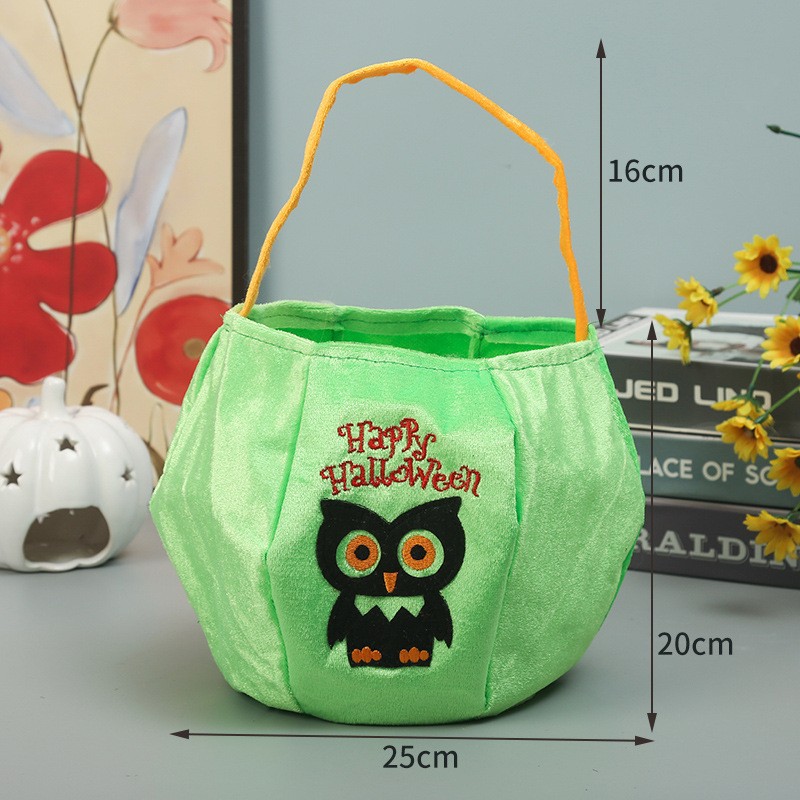 Bolsa de Dulces de Calabaza de Halloween de Tela Portátil para Niños
