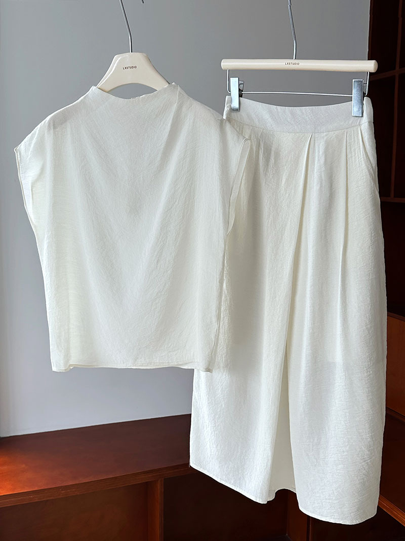 Suit Women Summer Advanced Retro Reverse Top Skirt Two Piece Set 5 Suit Women Summer Advanced Retro Reverse Top Skirt Two Piece Set