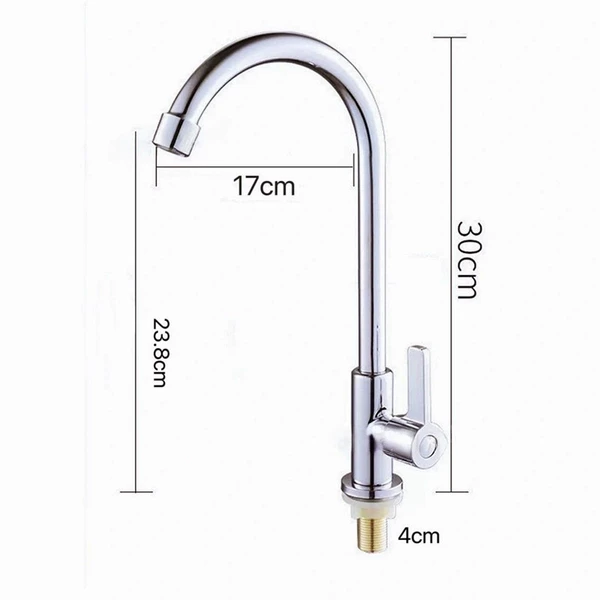 Silver kitchen single cold faucet