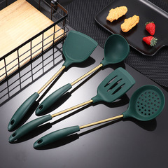 Household Silicone Spatula Multi-purpose Stir-frying Kitchen Tool Non-stick Pan with Hanging Cooking Soup Spoon Ladle Spatula Four-Piece Set
