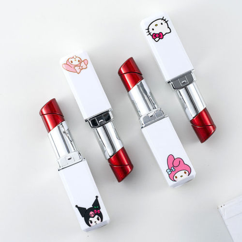 White cartoon Kuromi Melody lipstick lighter white lipstick lighter girl lipstick lighter