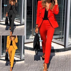 2024スーツ レディース コート 冬服 レディース パンツ ツーピースセット