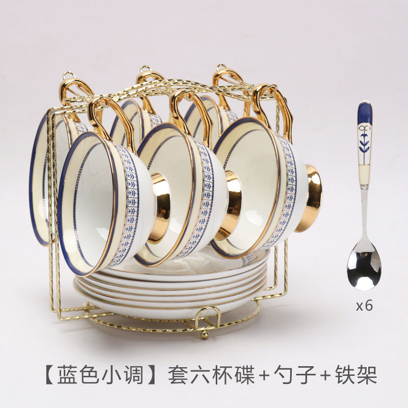 Tazas de café europeas de alta calidad, lujo ligero, sensación de alta calidad, set de té de la tarde, tazas de cerámica y platos