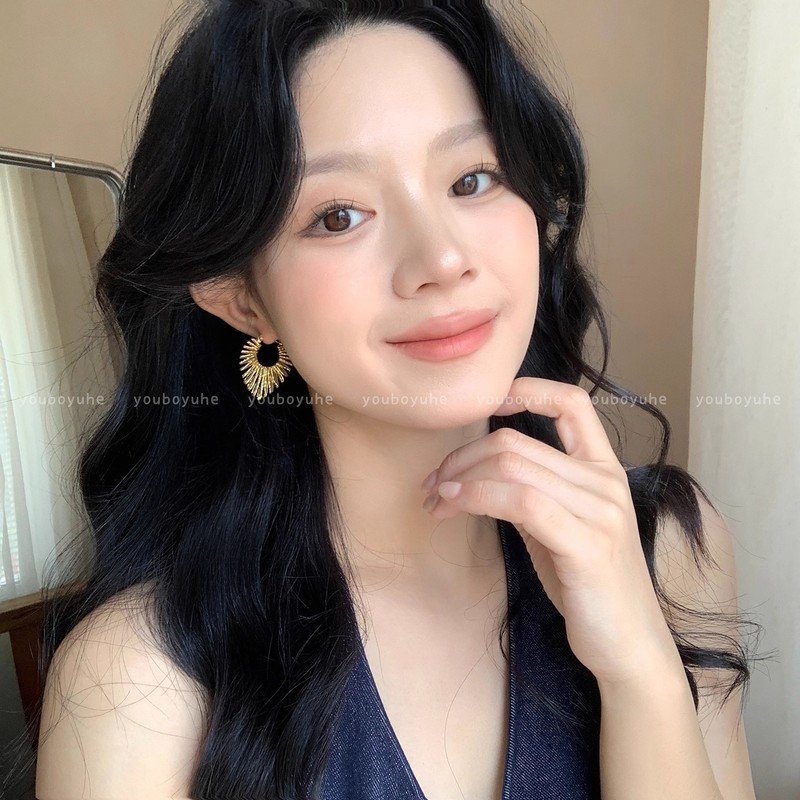 欧美跨境金属线条桃心耳扣轻奢高级感耳钉个性潮流时尚百搭耳饰女|undefined