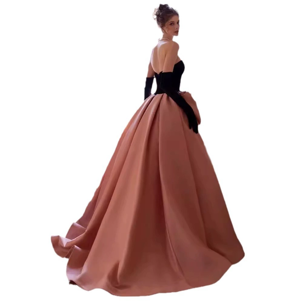 Elite fuchsia evening dress, french style, high-quality style
