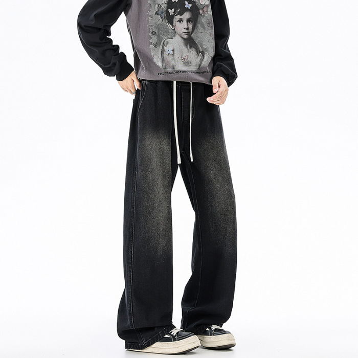 Dambonión| Primavera nuevos pantalones rectos de jeans elásticos para hombres, pantalones casuales de estilo americano para hombres