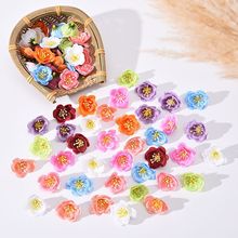 新款仿真花单朵茉莉花头配件diy小茉莉花材料花环头饰装饰花批发